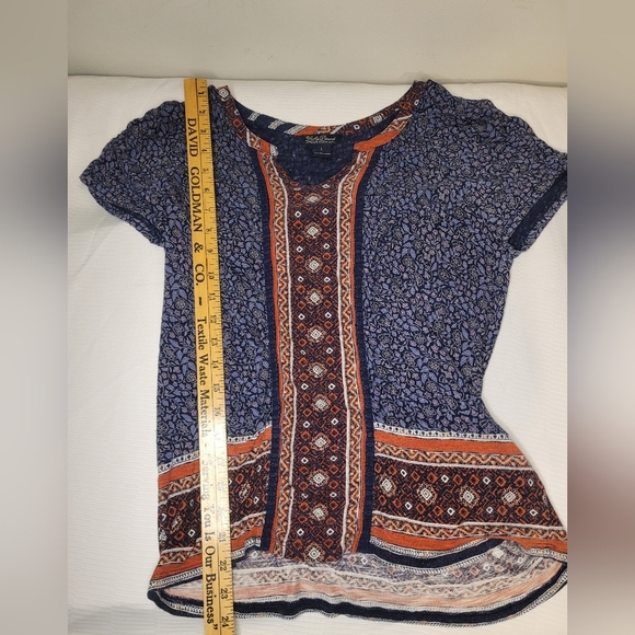 Lucky Brand Boho South Western Short Sleeve Tee sz L - Picture 4 of 13